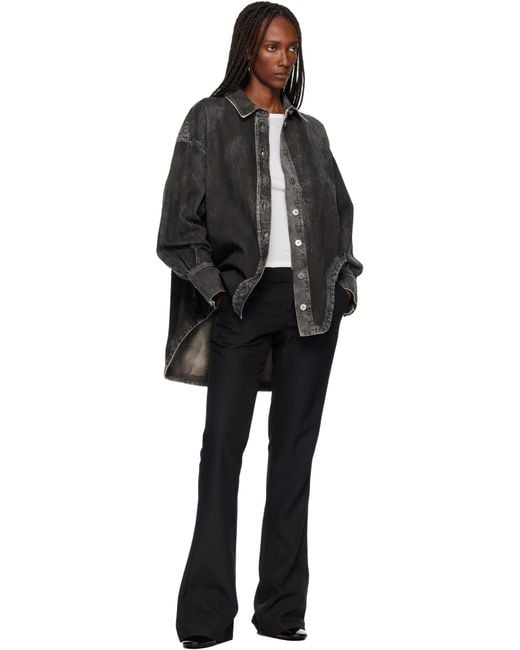 The Attico Black Diana Denim Shirt
