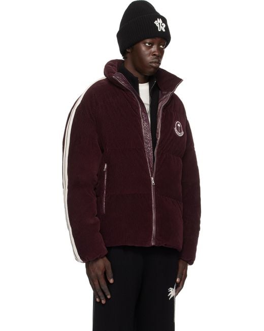 Moncler Genius Red Moncler X Palm Angels Burgundy Abrolhos Down Jacket for men