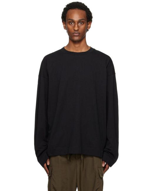Dries Van Noten Black Loose-fit Long Sleeve T-shirt for men