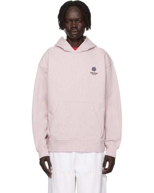 KENZO Pink Paris 'Boke Flower' Embroidered Oversized Hoodie for men