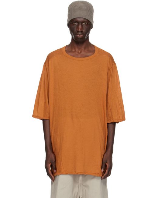 Rick Owens Orange Crewneck T-shirt for men