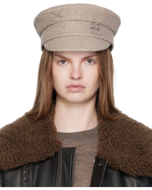 Ruslan Baginskiy ベージュ ロゴエンべリッシュ ベイカーボーイ