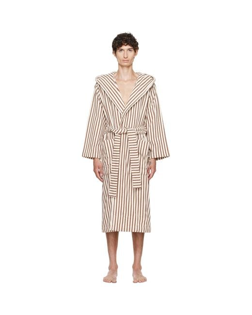 Tekla White Off- & Terry Hooded Bathrobe for men