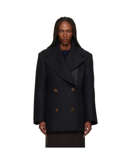Lanvin Black Wool Peacoat