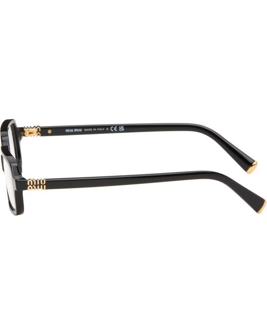 Miu Miu Black Rectangle Glasses