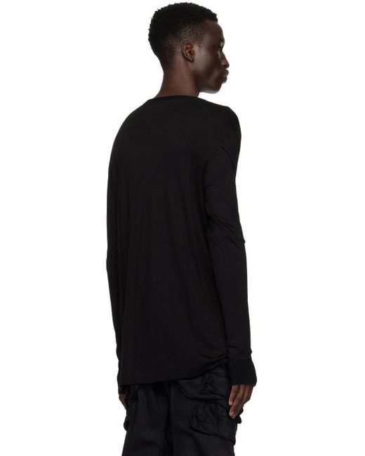 Julius Black Drape Long Sleeve T-shirt for men
