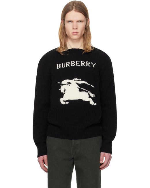 Burberry Black Ekd Wool Cashmere Sweater for men