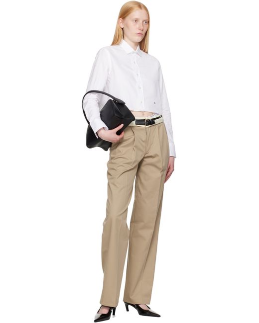 HOMMEGIRLS カーキ Big Belt トラウザーズ Natural