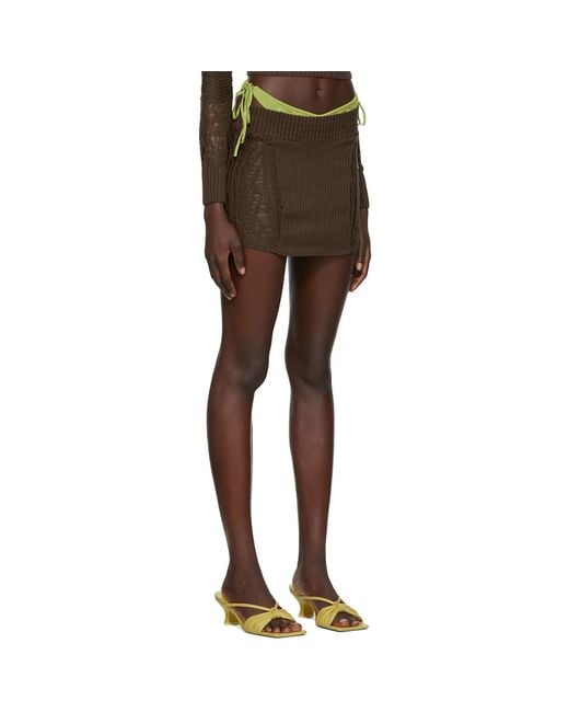 GUIZIO Brown Ssense Exclusive Miniskirt