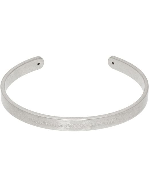 Acne Black Logo Cuff Bracelet for men