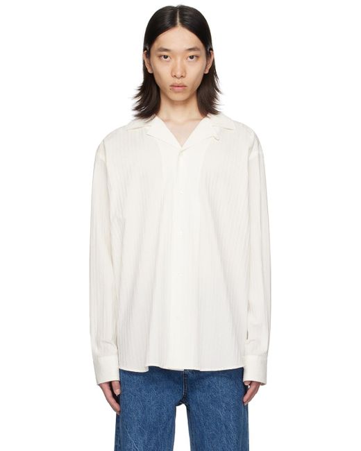 メンズ Rohe ホワイト オーバーサイズ キャンプカラー シャツ White