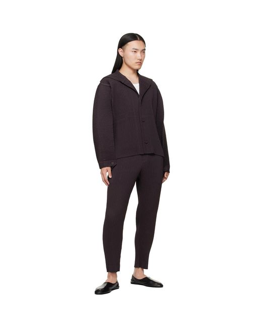 Homme Plissé Issey Miyake Blue Linen Like Trousers for men