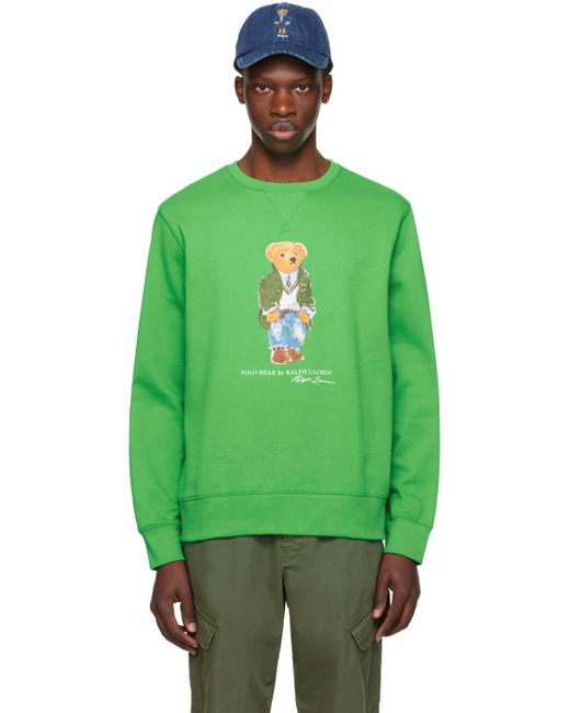 Polo Ralph Lauren Green Polo Bear Sweatshirt for men