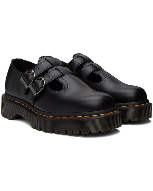Dr. Martens Black 8065 Ii Bex Smooth Leather Platform Mary Jane Shoes