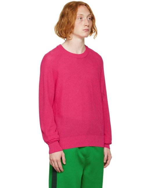 AMI Pink Cotton Sweater for men