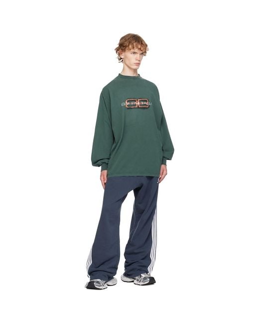 Balenciaga Green Logo L/S Large T-Shirt for men