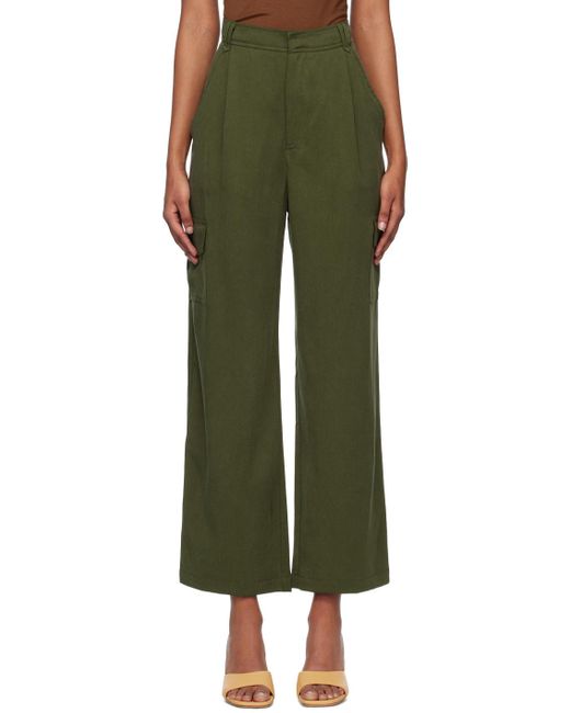 Reformation Green Jackson Trousers