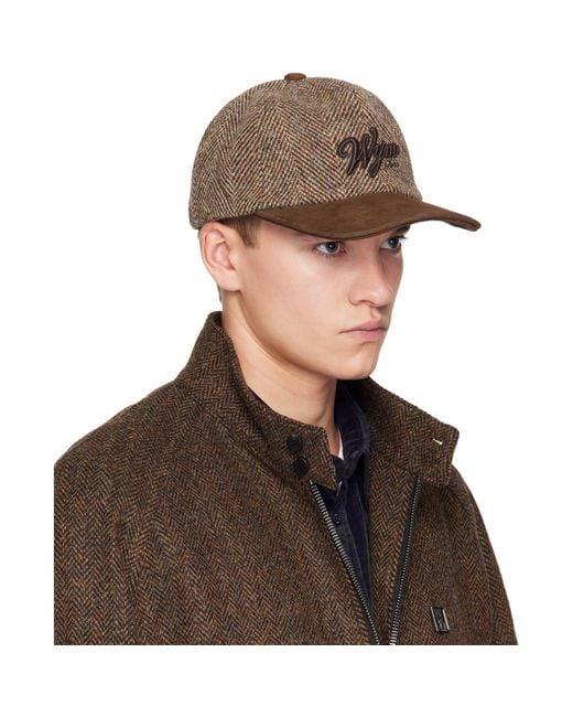 Wooyoungmi Brown Herringbone Cap for men