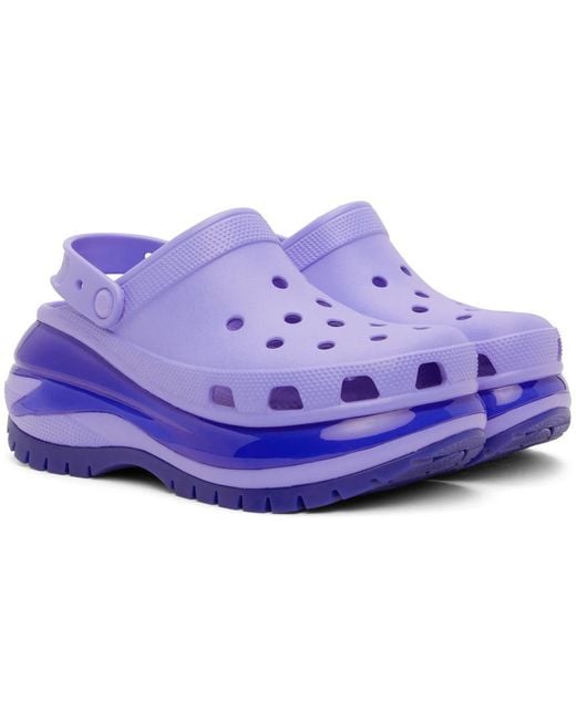 Crocs Mega Crush Clog Sandals Moon Jelly Purple Platform Mens 11 Crocs Mega Crush Clogs Womens 8 Mens 6 Galaxy Purple Chunky  main image 4