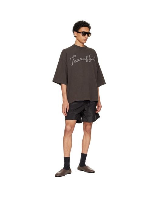 Fear Of God Black Nylon Taffeta Padded Sport Shorts for men
