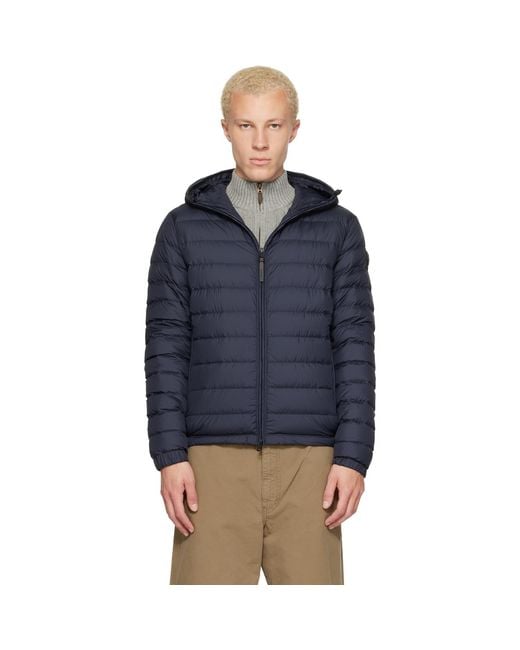 Moncler Blue Solienn Hooded Short Down Jacket for men
