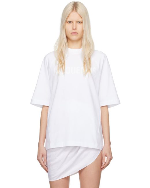 Jacquemus Les Classiquesコレクション ホワイト Le T-shirt Typo Tシャツ White