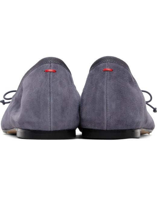 Aeyde Blue Tiby Suede Ballerina Flats