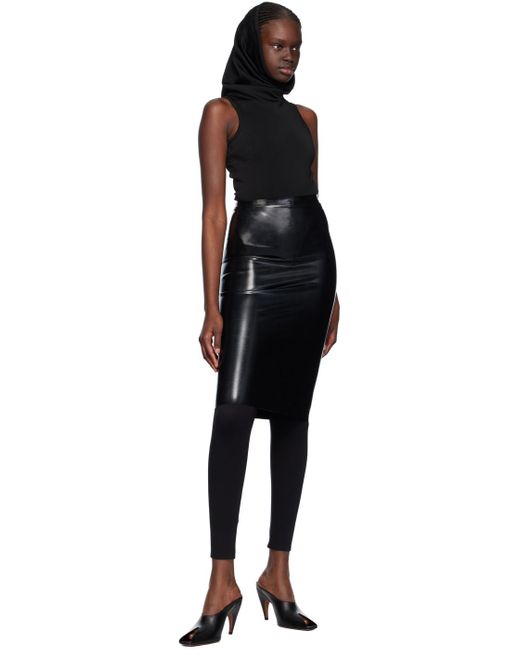 Alaïa Black Opaque Midi Skirt