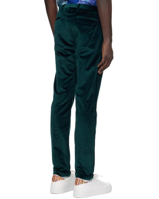 Paul Smith Black Green Creased Trousers for men