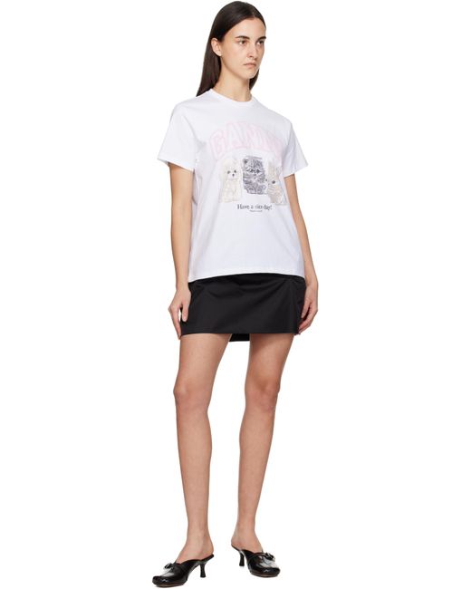 Ganni レディース ホワイト Animal プリントTシャツの通販はau PAY