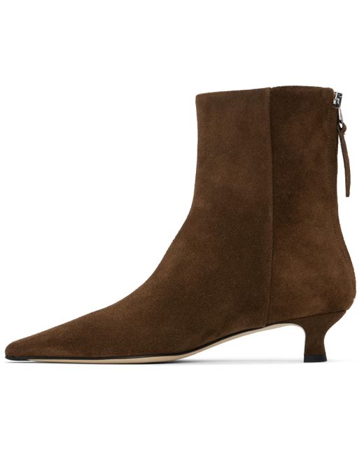 Aeyde Brown Zoe Suede Ankle Boots