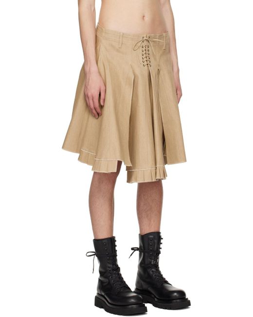 Ludovic de Saint Sernin Natural Tan Mirage Midi Skirt for men