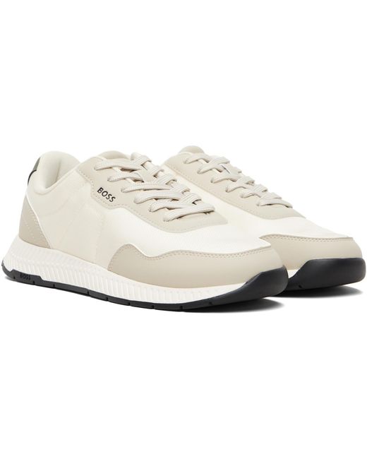 Baskets Texturées Beiges Boss pour homme en coloris Black