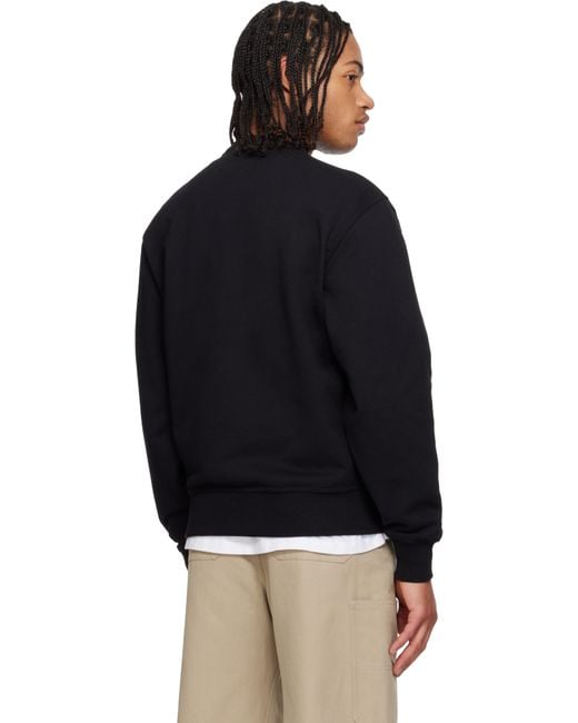 Burberry Black Check Label Cotton Hoodie for men