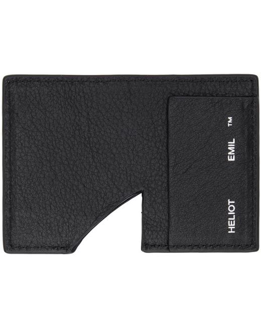 HELIOT EMIL Black Leather Card Holder for men