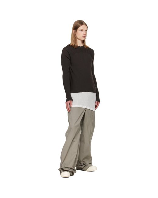 Rick Owens Black Tower Ribbed Geo Sweater for men