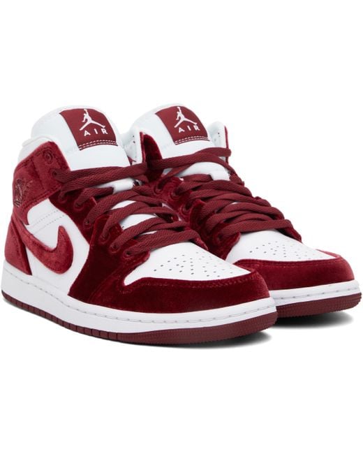 Nike Red Air Jordan 1 Mid Sneakers