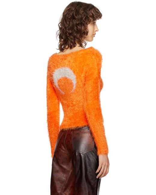 MARINE SERRE Orange Puffy Sweater