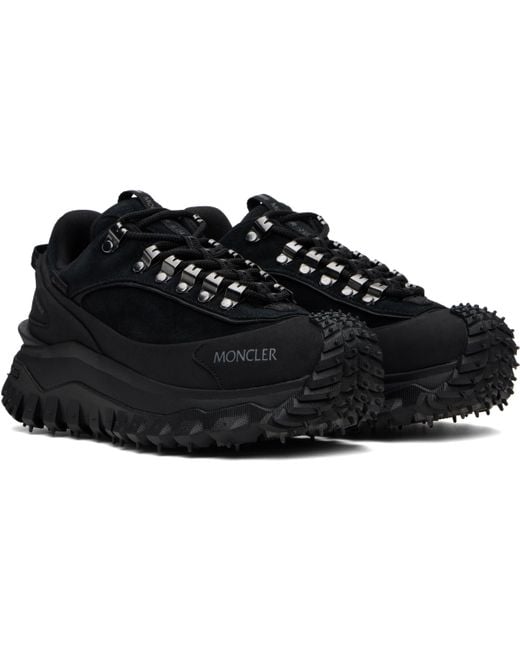 ★MONCLER★Trailgrip スエード 革 スニーカー Moncler ブラック Trailgrip Apex レザー＆スエード スニーカー