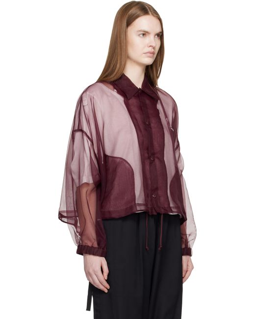 Undercover バーガンディ Uc1E8201 コーチ シャツ Red