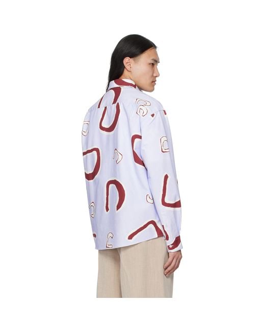 Jacquemus White ‘Simon’ Patterned Shirt, , Light for men