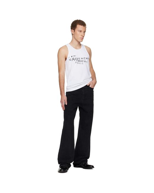 Givenchy White Stamp Print Tank Top for men