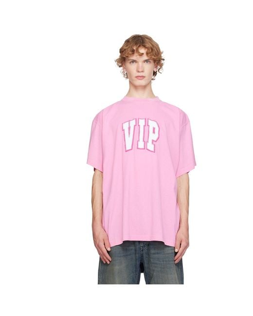 Balenciaga Pink 'Vip' Oversized T-Shirt for men