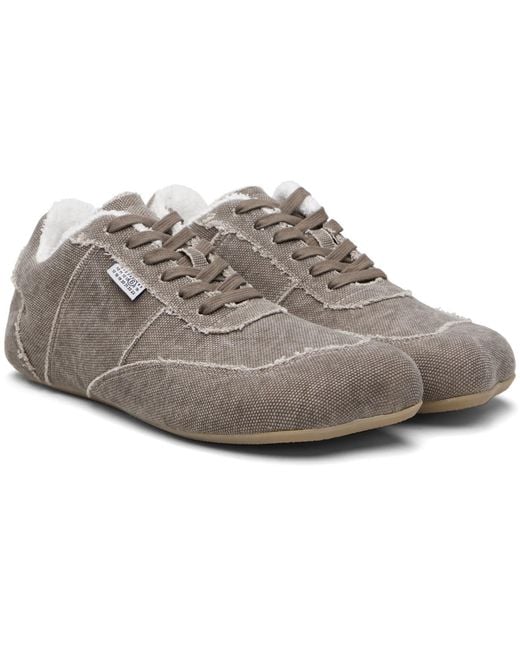 MM6 by Maison Margiela Black Taupe Anatomic Canvas Sneakers for men