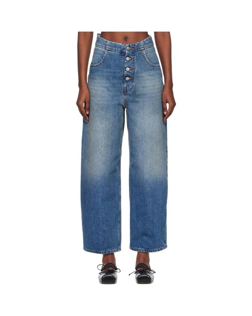 MM6 by Maison Margiela Blue Straight-Leg Jeans
