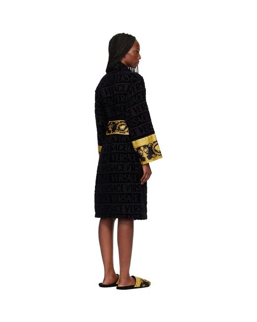 Versace Black 'I Heart Baroque' Bathrobe