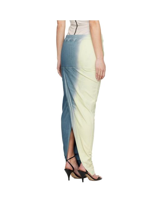 Rick Owens Blue Off- Pull On Pillar Maxi Skirt