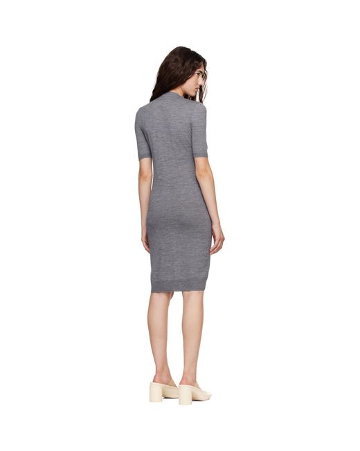 MM6 by Maison Margiela Gray Off- Trompe L'Oeil Cardigan Midi Dress