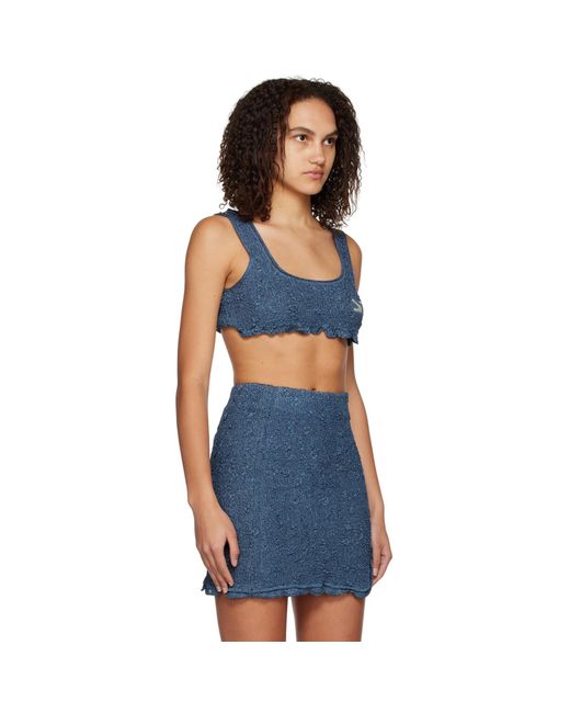 Yuzefi Blue Cropped Tank Top