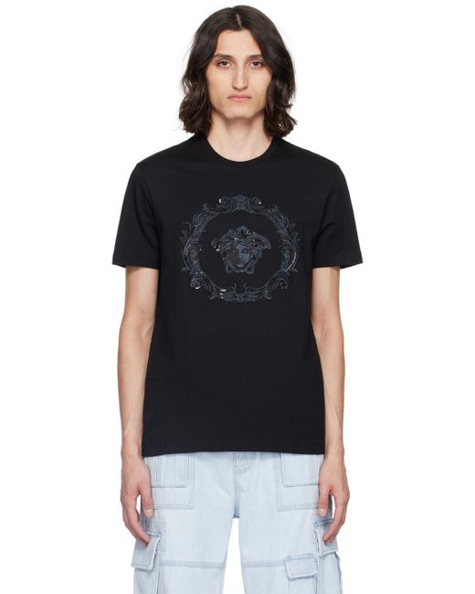 Versace Black Medusa Cartouche T-Shirt for men